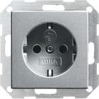 GIRA - Stikk m/jord, Barnevern Hurtigklemme. ALU