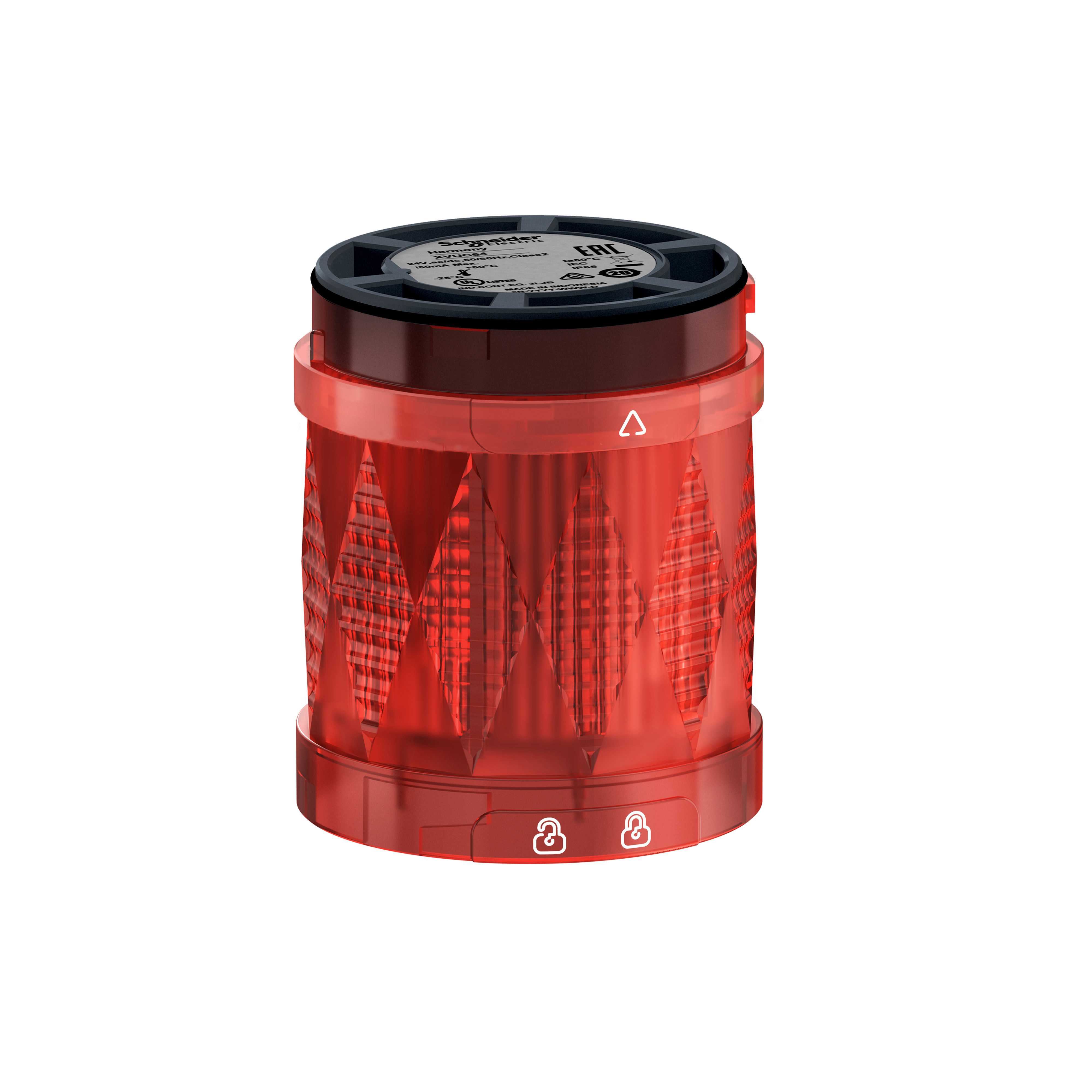 Telemecanique - Ø60 mm LED lysenhet for XVU lyskolonne i rød farge med kraftig flash