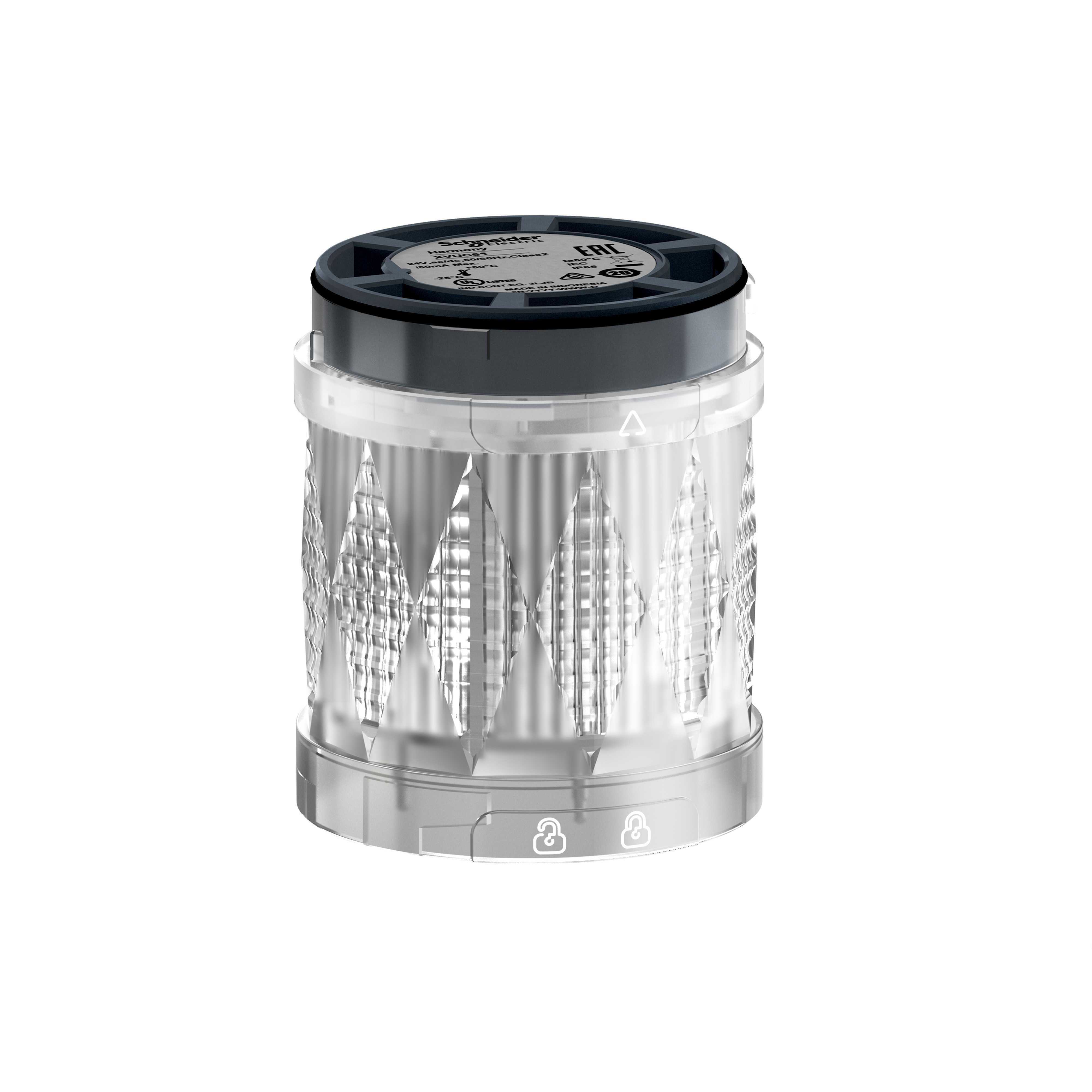 Telemecanique - Ø60 mm LED lysenhet for XVU lyskolonne i klar farge med kraftig flash