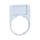 Schneider Electric - Harmony skiltramme i hvit plast 40x60 mm til flush trykknapper med blankt 18x27mm sort/rødt skilt