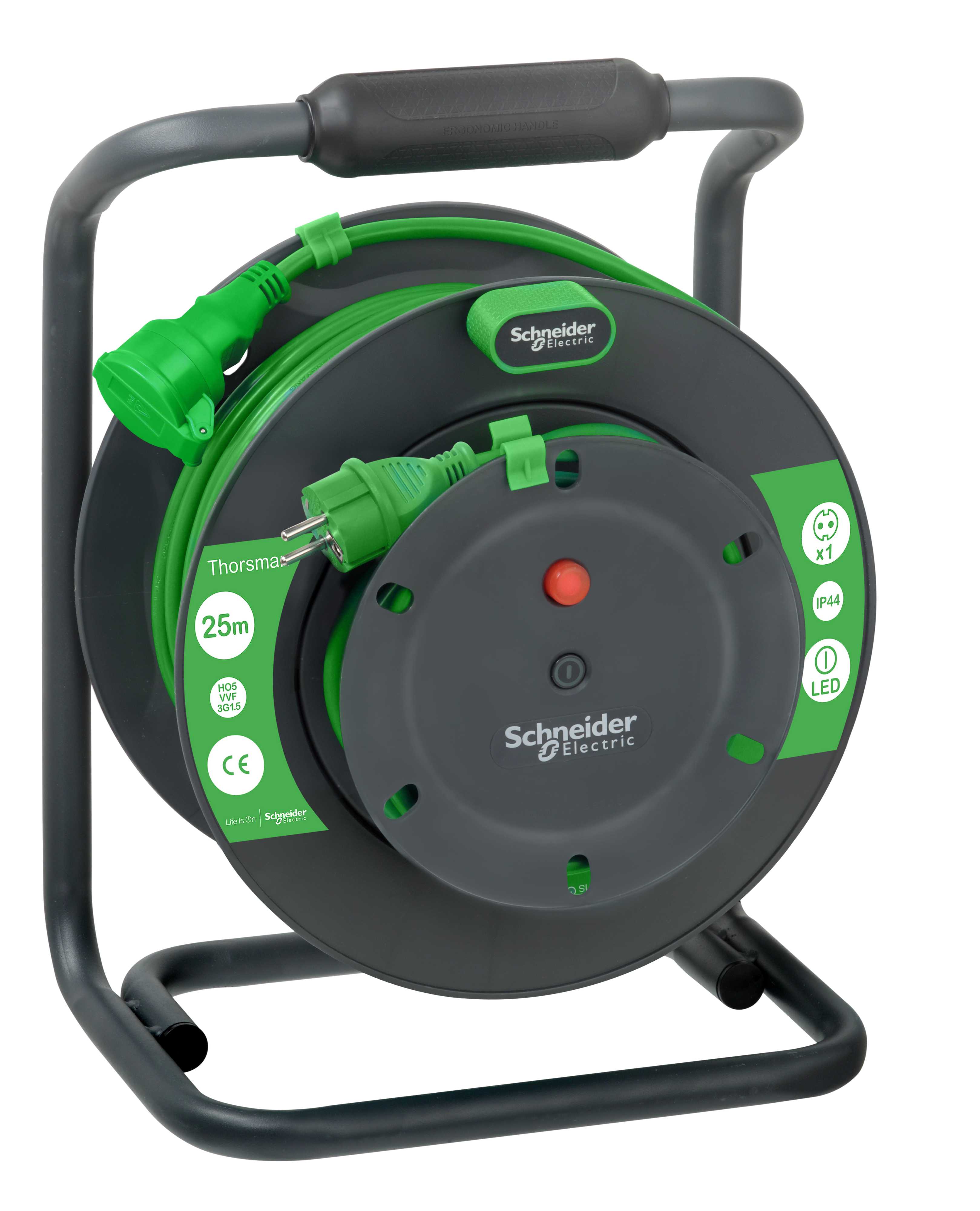 Thorsman
 - Skjøteledning  Trommel 25m 3G1.5mm2, IP44, Schuko
