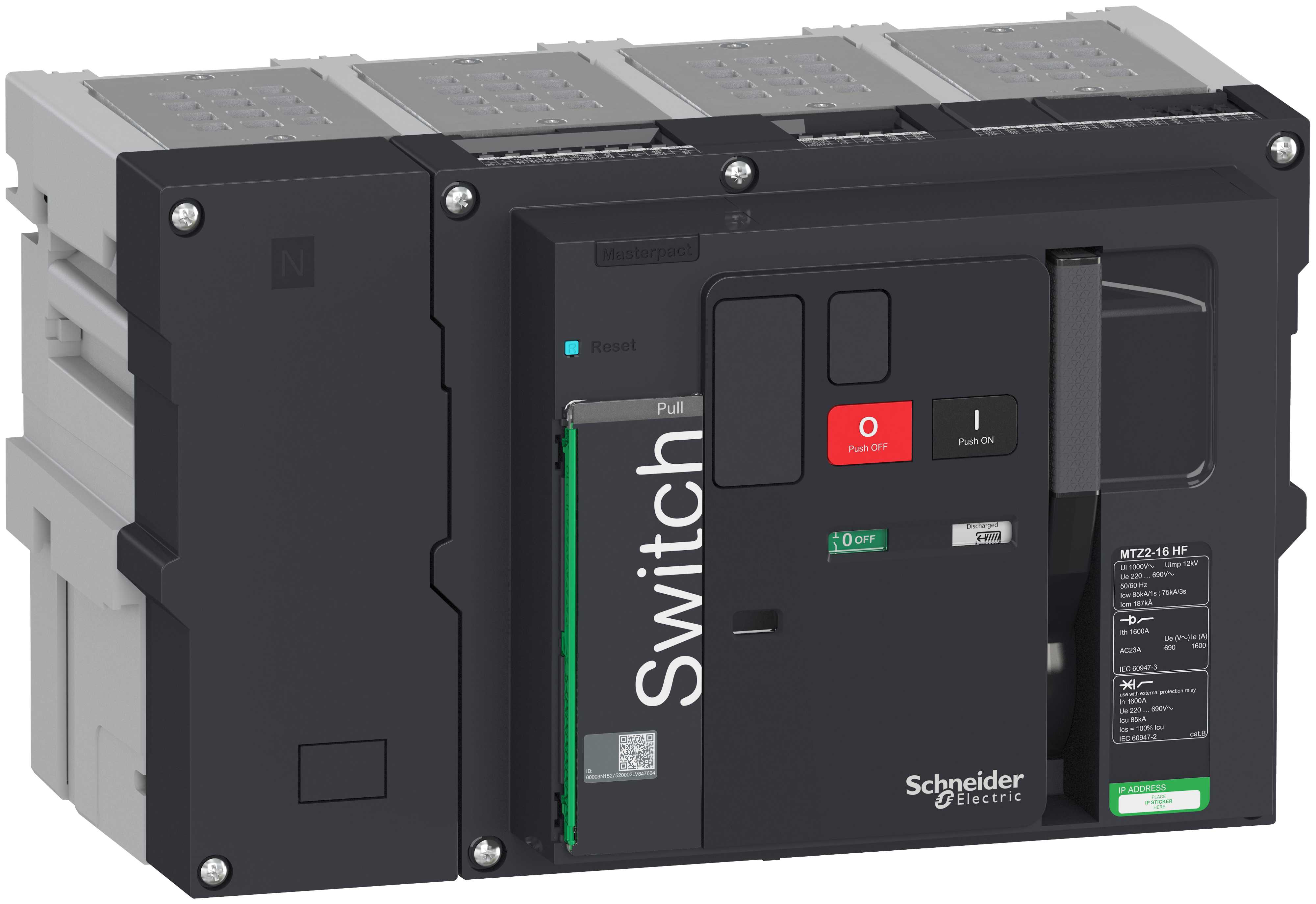 Schneider Electric - Lastbryter MTZ2 16HF 4p uttr,