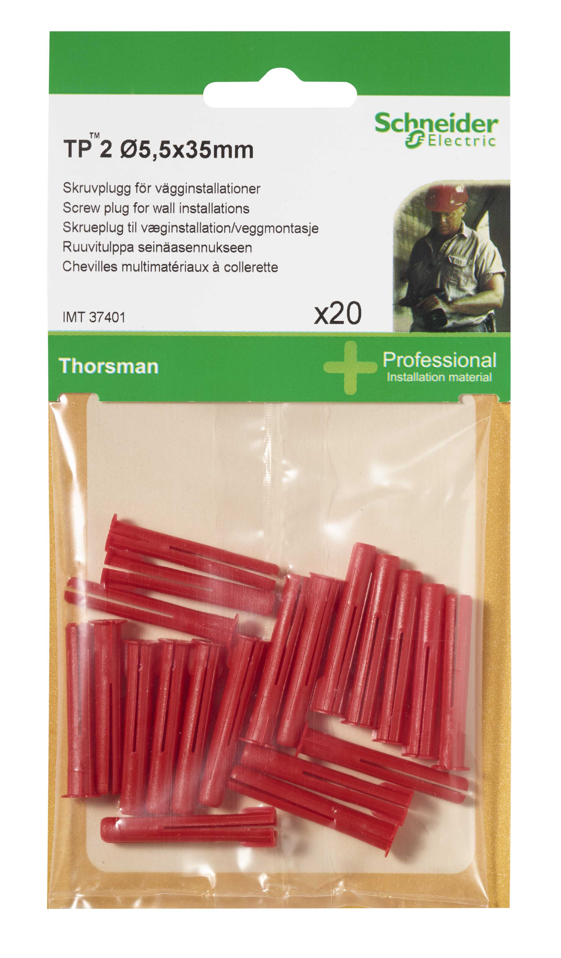 Thorsman
 -  TP2 plast plugg, pakke av 20stk (RØD)