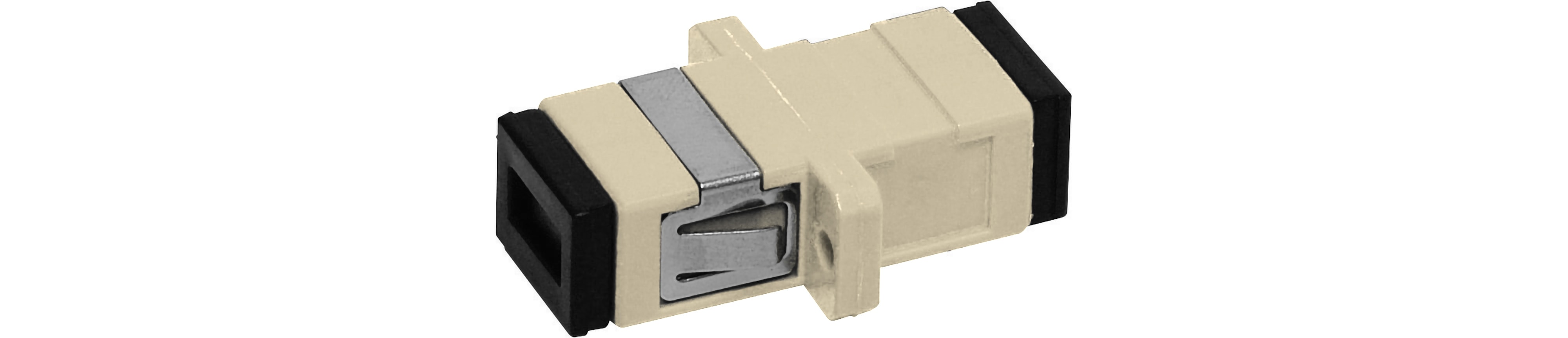 Schneider Electric - SC simplex fiberadapter, Actassi, multimodus, zirkonium keramisk hylse, beige plasthus