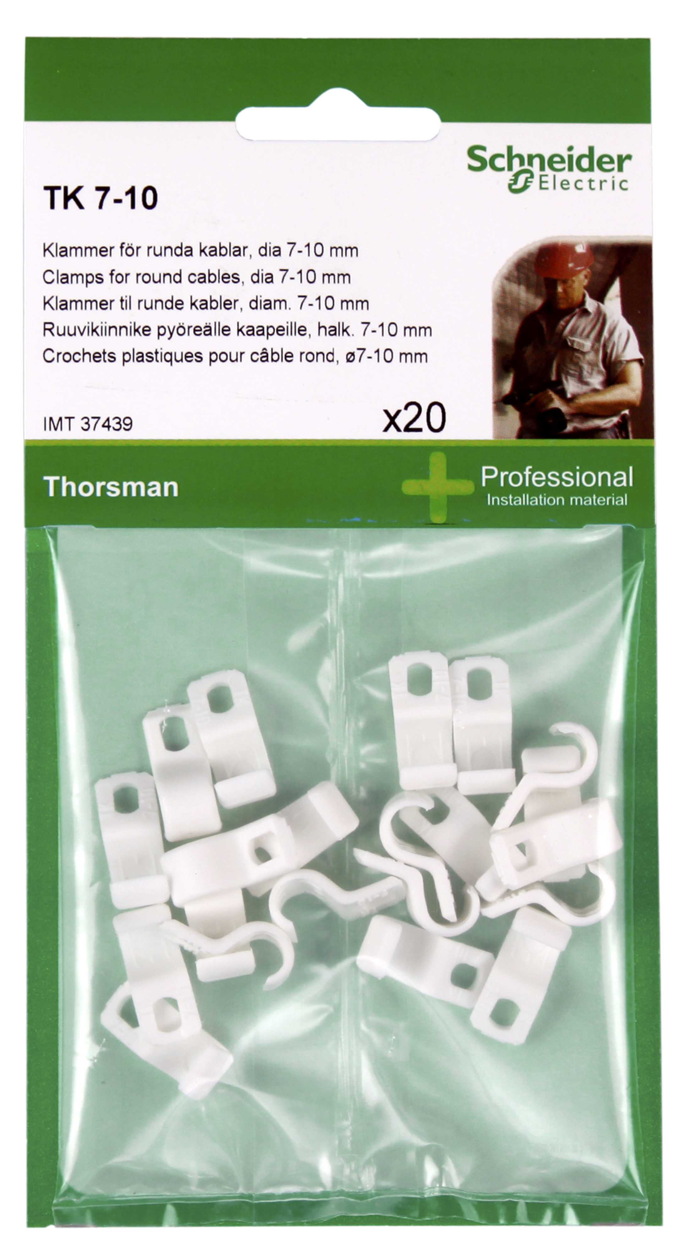 Thorsman
 - TK klammer 7-10mm hvit 20 stk