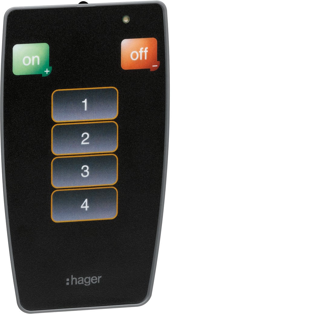 Hager - FJERNKONTROLL FOR BETJENING AV EE815, EE816, TCC520, TCC522
