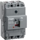 Hager - Effektbryter, termisk og magnetisk utkobling, innstillbar 3x25 til 40A (Ir 0,63-0,8-1xIn) Ik 25kA