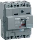 Hager - Effektbryter, termisk og magnetisk utkobling, innstillbar 4x63 til 100A (Ir 0,63-0,8-1xIn) Ik 25kA