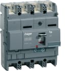Hager - Effektbryter, termisk og magnetisk utkobling, innstillbar 4x158 til 250A (Ir 0,63-0,8-1xIn) Ik 40kA