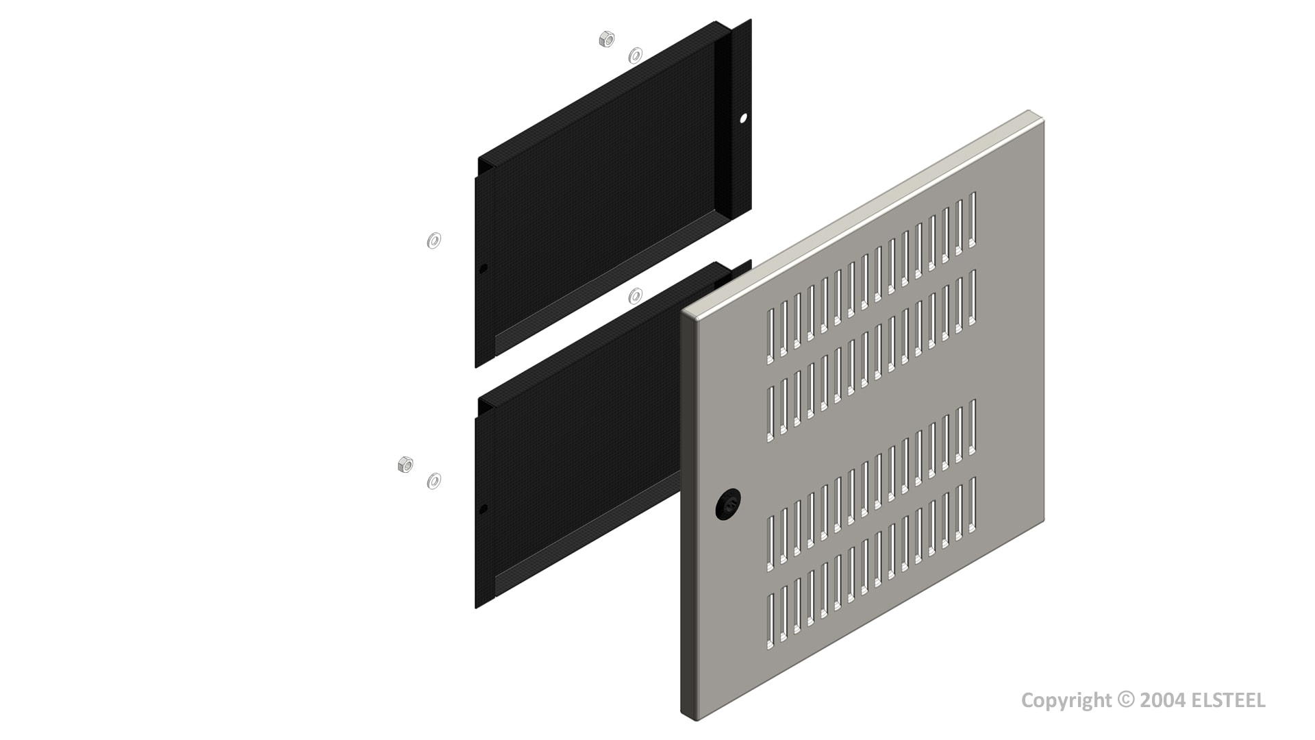 Elsteel - Dekkplate med ventilasjon 400x400mm IP43