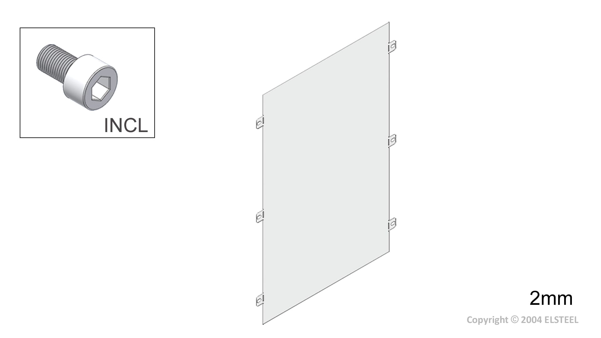 Elsteel - Separasjonsplate Polykarbonat 400x800mm