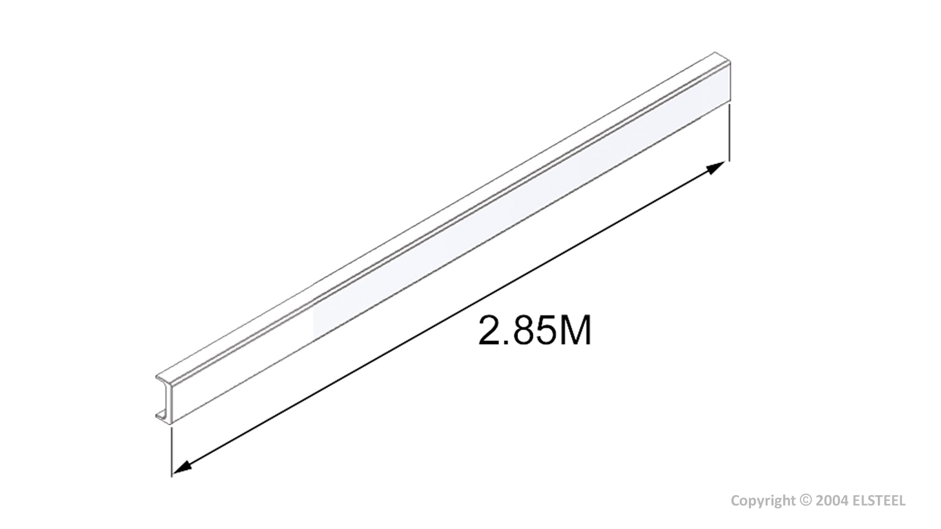 Elsteel - Skinneholderprofil 2850mm