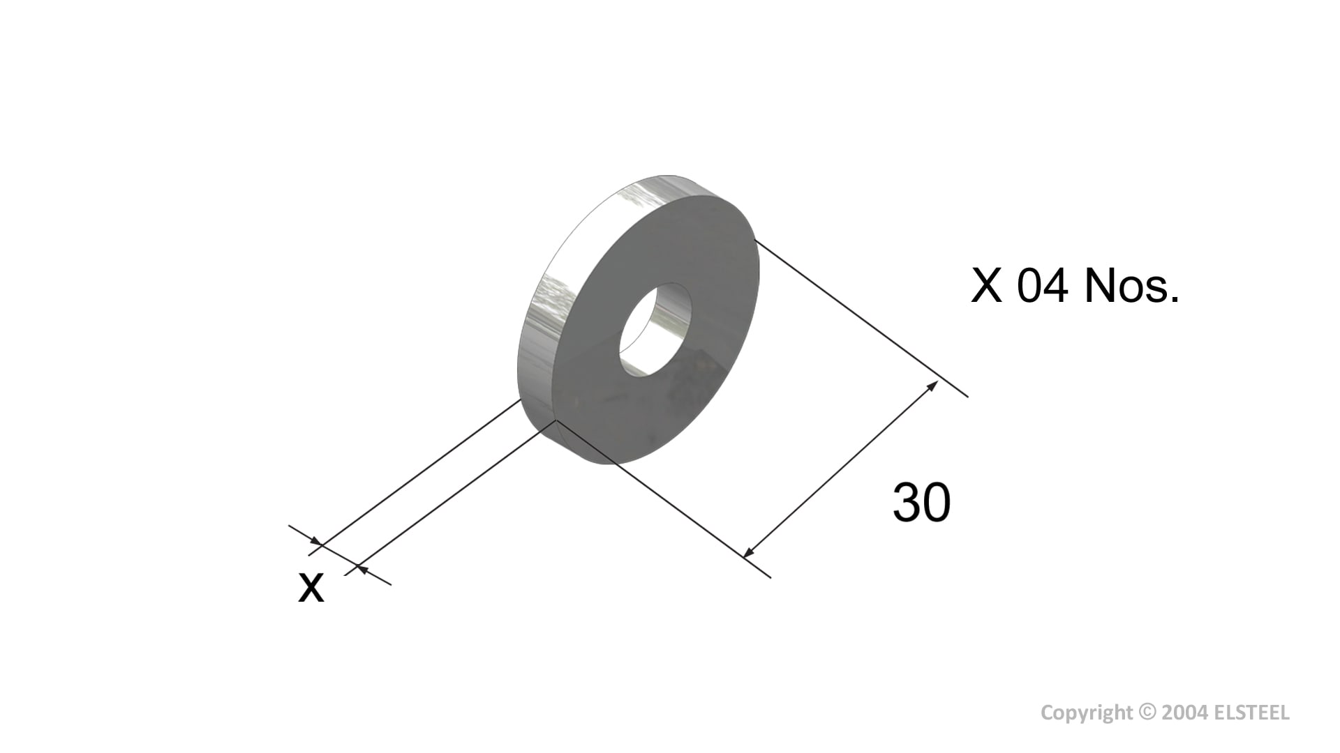Elsteel - Avstandsstykke Aluminium 45mm