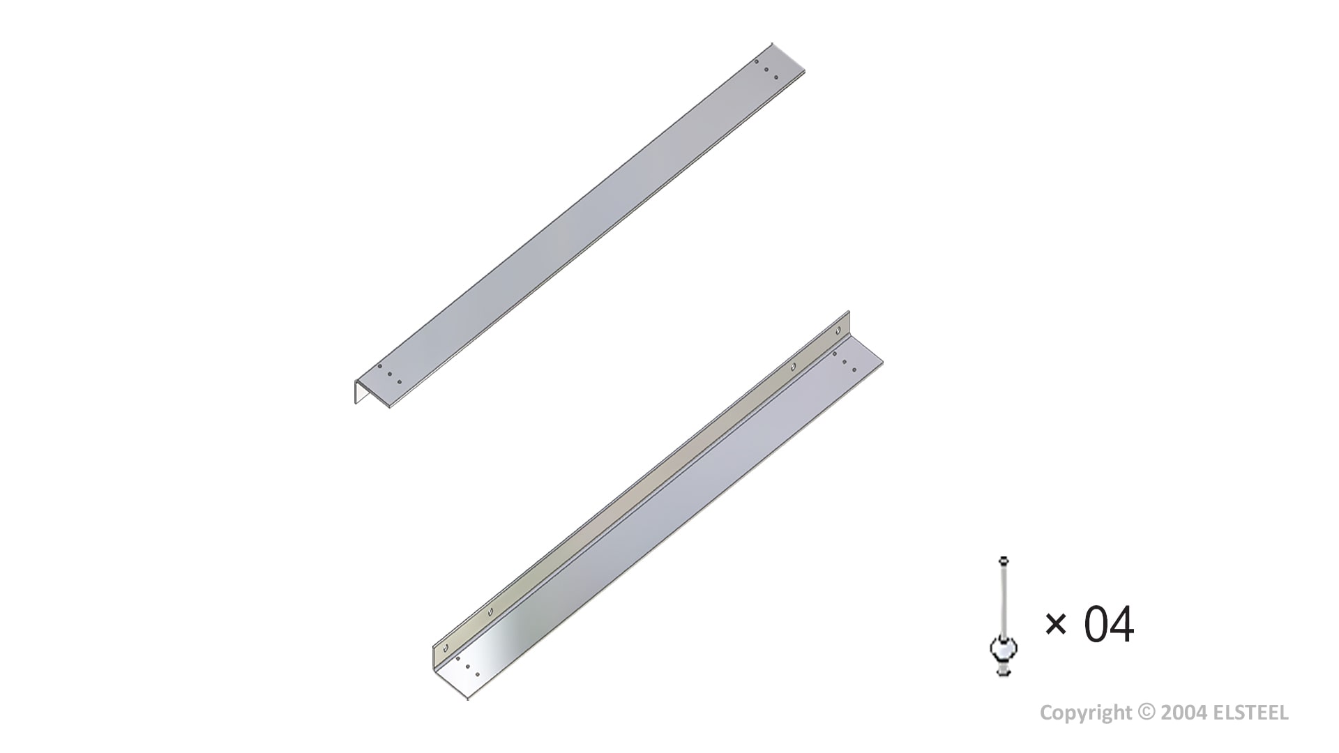 Elsteel - Skinne for montasjeplate til Form4 600mm
