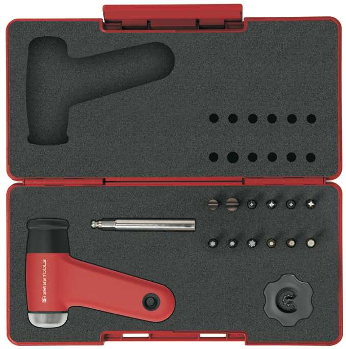 PB SWISS TOOLS - Momenttrekker 3,2-16Nm, sett med korte bits