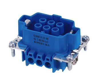 Wieland Electric GmbH - Hun-innsats, 6pol, Blå, Skruklemme