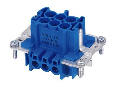 Wieland Electric GmbH - Han-innsats, 6pol, Blå, Skruklemme