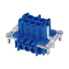 Wieland Electric GmbH - Han-innsats, 6pol, Blå, Skruklemme