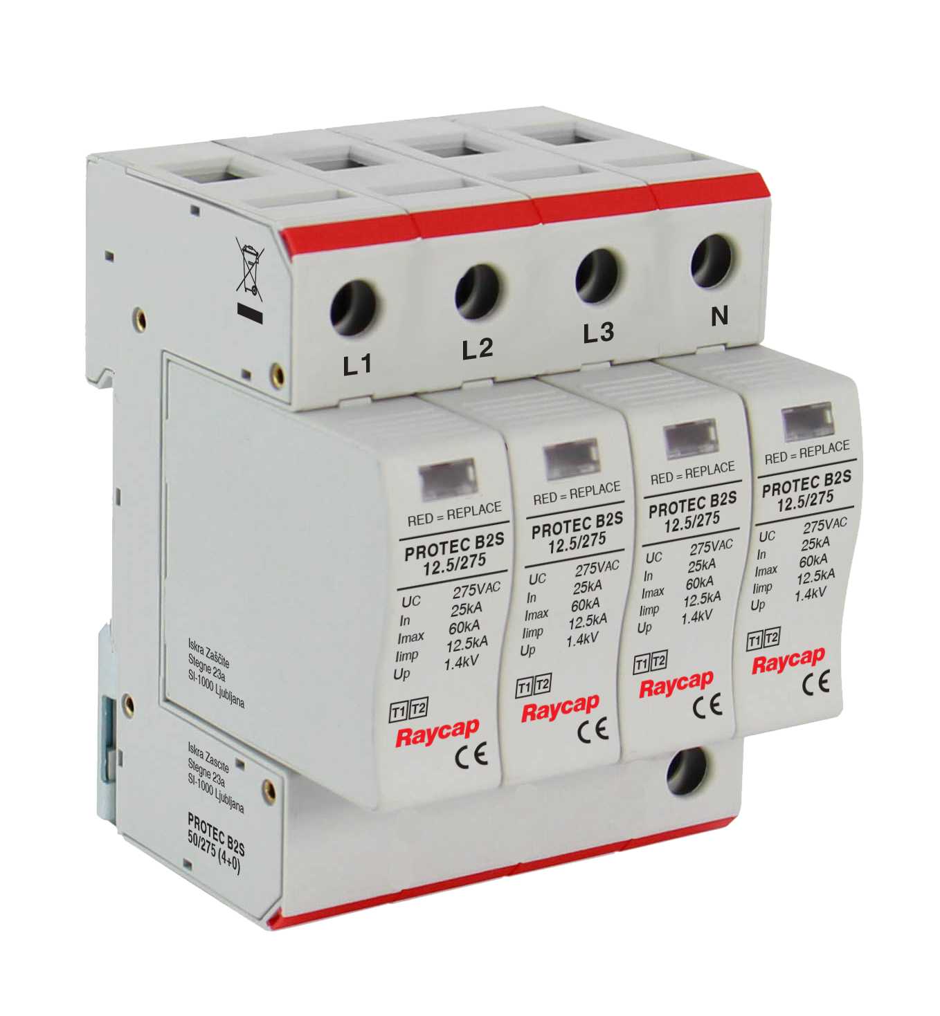 Iskra Zascite d.o.o - Overspenningsvern B2S 4P 440V u/sig