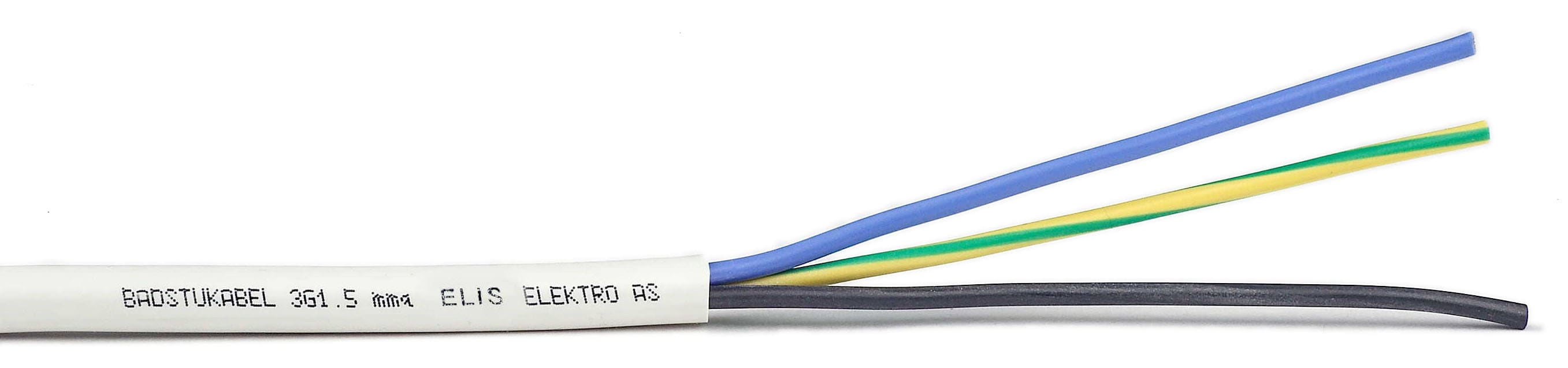 Elis Elektro AS - BADSTU kabel 3G1,5 mm² Hvit