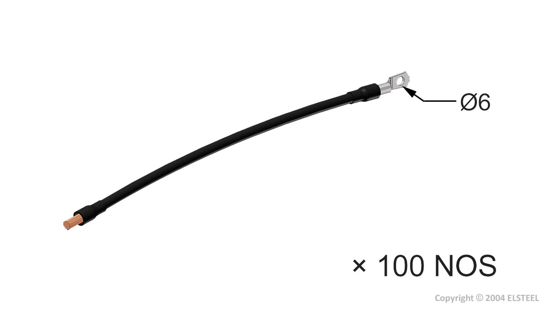 Elsteel - Kabel med endehylse og kabelsko 2mm²