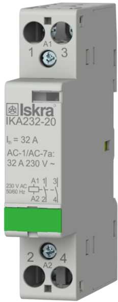 Iskra - Installasjonskontaktor 2 polt, 32 A, 230 VAC spole