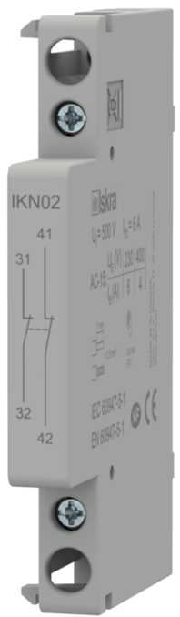 Iskra - Hjelpekontakt for installasjonskontaktor AC-15 2-pol, 0,5 modul, 2NC