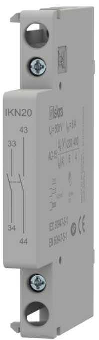 Function - Hjelpekontakt for installasjonskontaktor AC-15 2-pol, 0,5 modul, 2NO