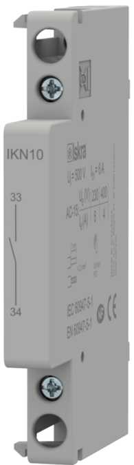 Iskra - Hjelpekontakt for installasjonskontaktor AC-15 1-pol, 0,5 modul, 1NO