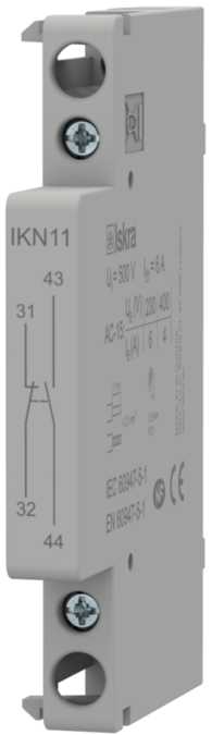 Iskra - Hjelpekontakt for installasjonskontaktor AC-15 2-pol, 0,5 modul, 1NO + 1NC