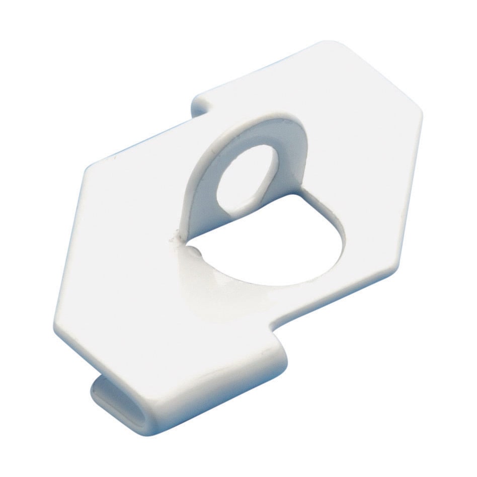 nVent CADDY - 4G24H T-profilklips med 90° vanlig hull, Malt, Hvit, 5,8 mm Hull, 1,5 mm Max Flens, 24 mm T-profil