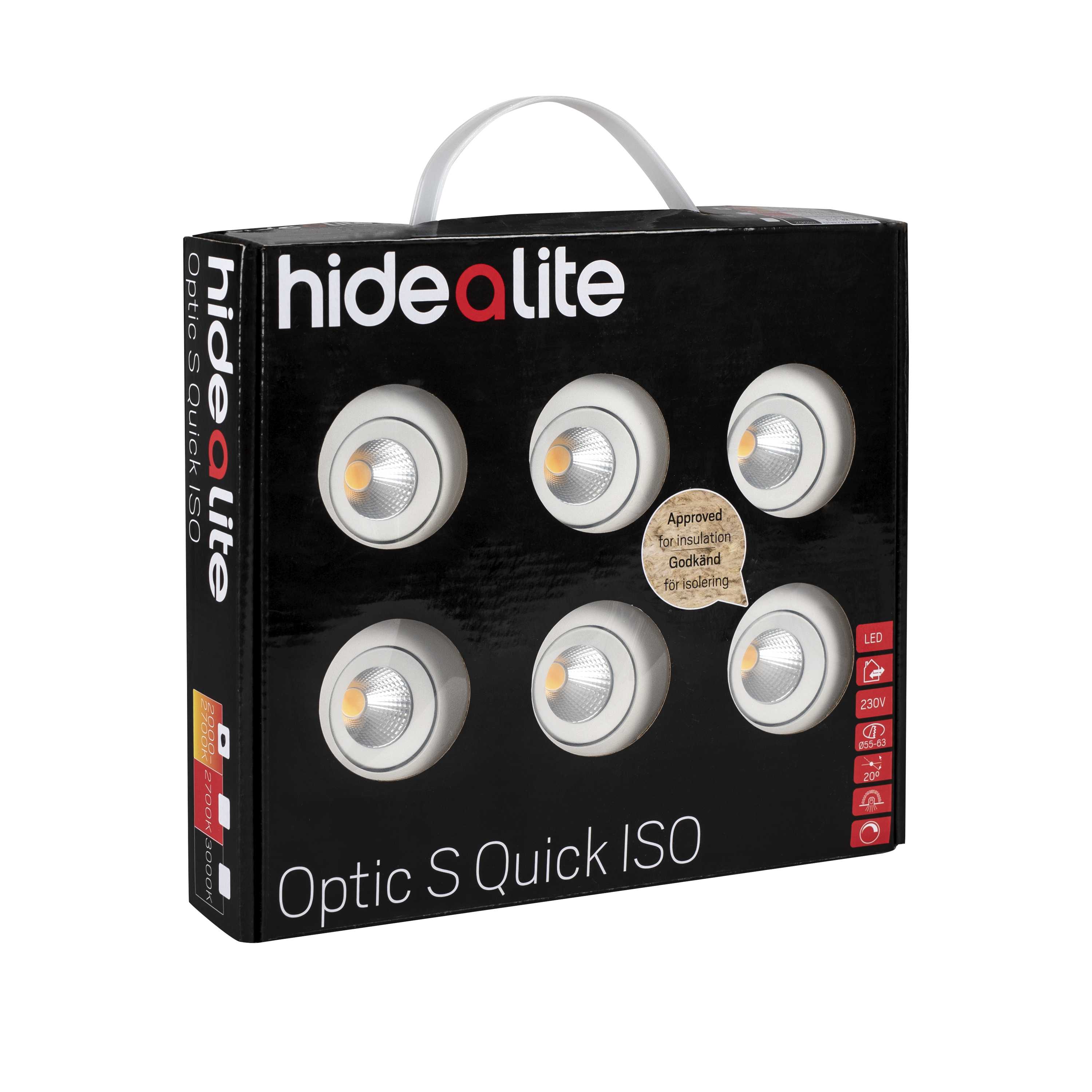 Hide-a-lite - Optic S Quick ISO 6-pakk Hvit Tune