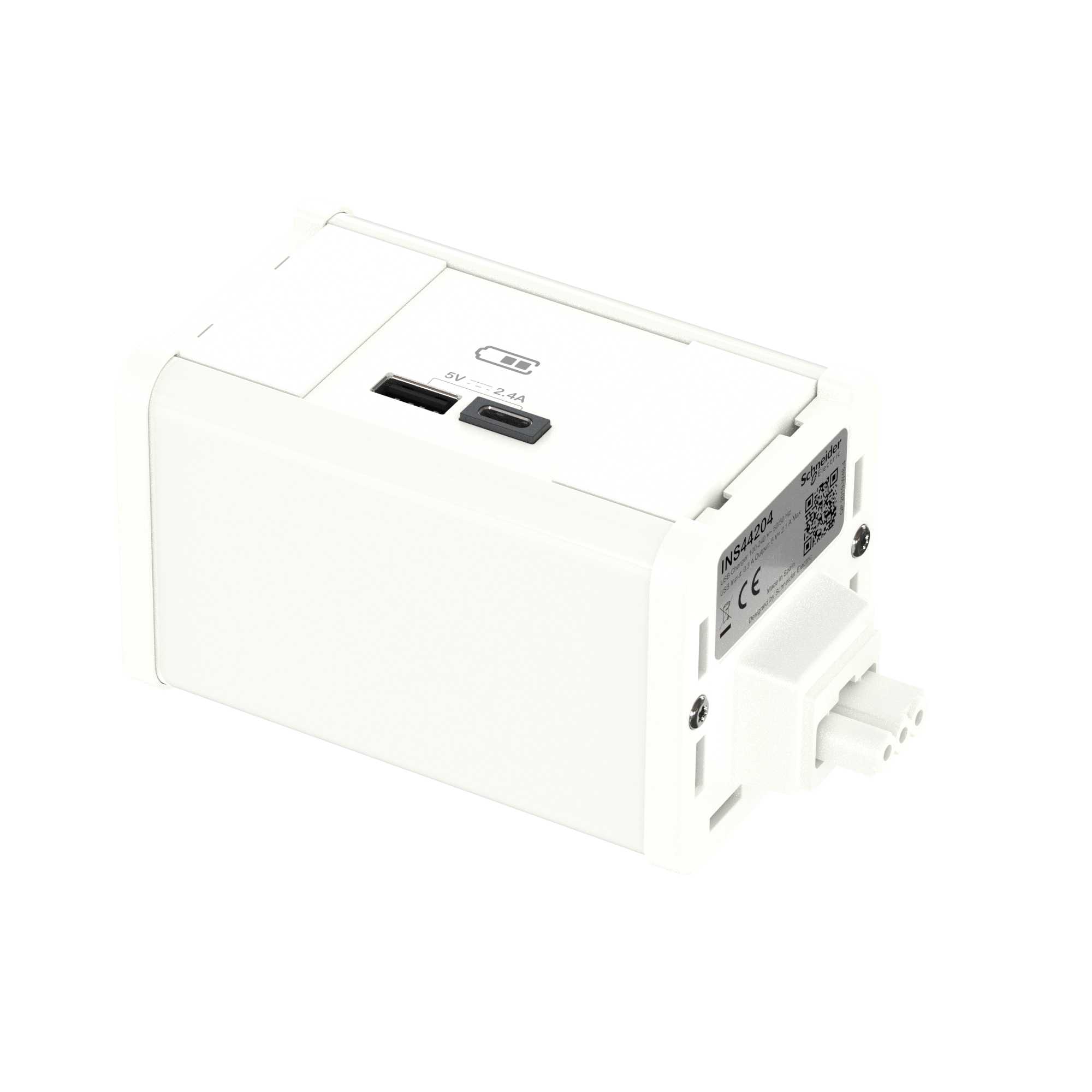 Schneider Electric - Modulær uttaksenhet USB A+C - Hvitt