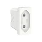 Schneider Electric - Euro uttak 2P 10A skruterminal 1 modul hvit