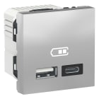 Schneider Electric - USB lader 2 x Type A + C Alum