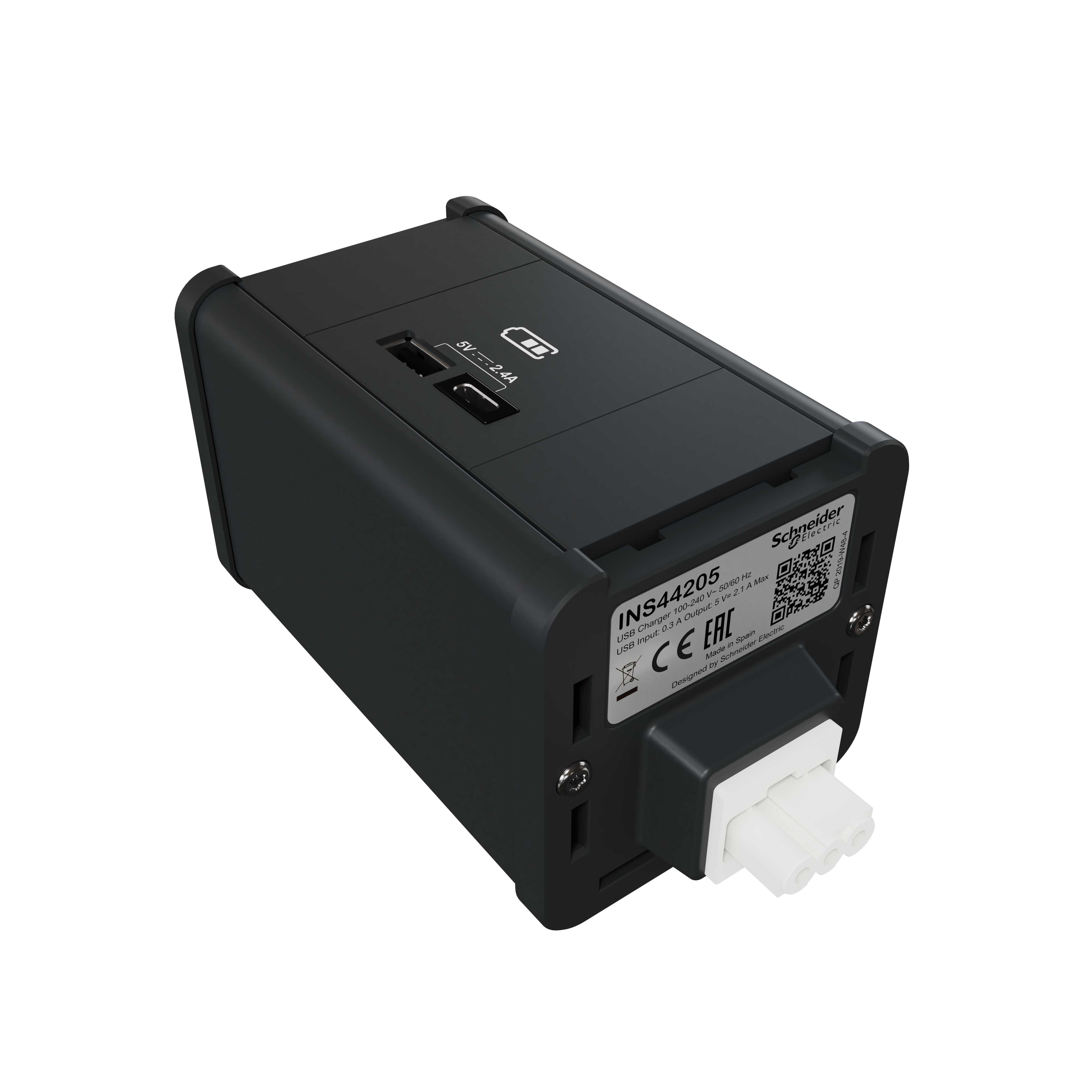 Schneider Electric - Modulær uttaksenhet USB A+C - Antrasitt