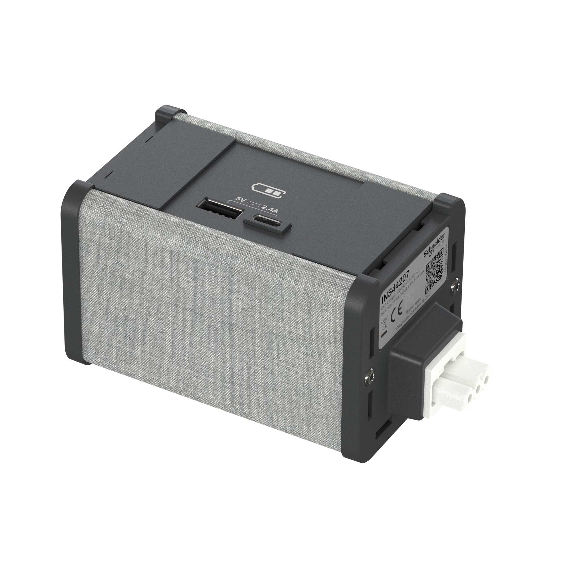 Schneider Electric - Modulær uttaksenhet USB A+C - Antrasitt/Grå