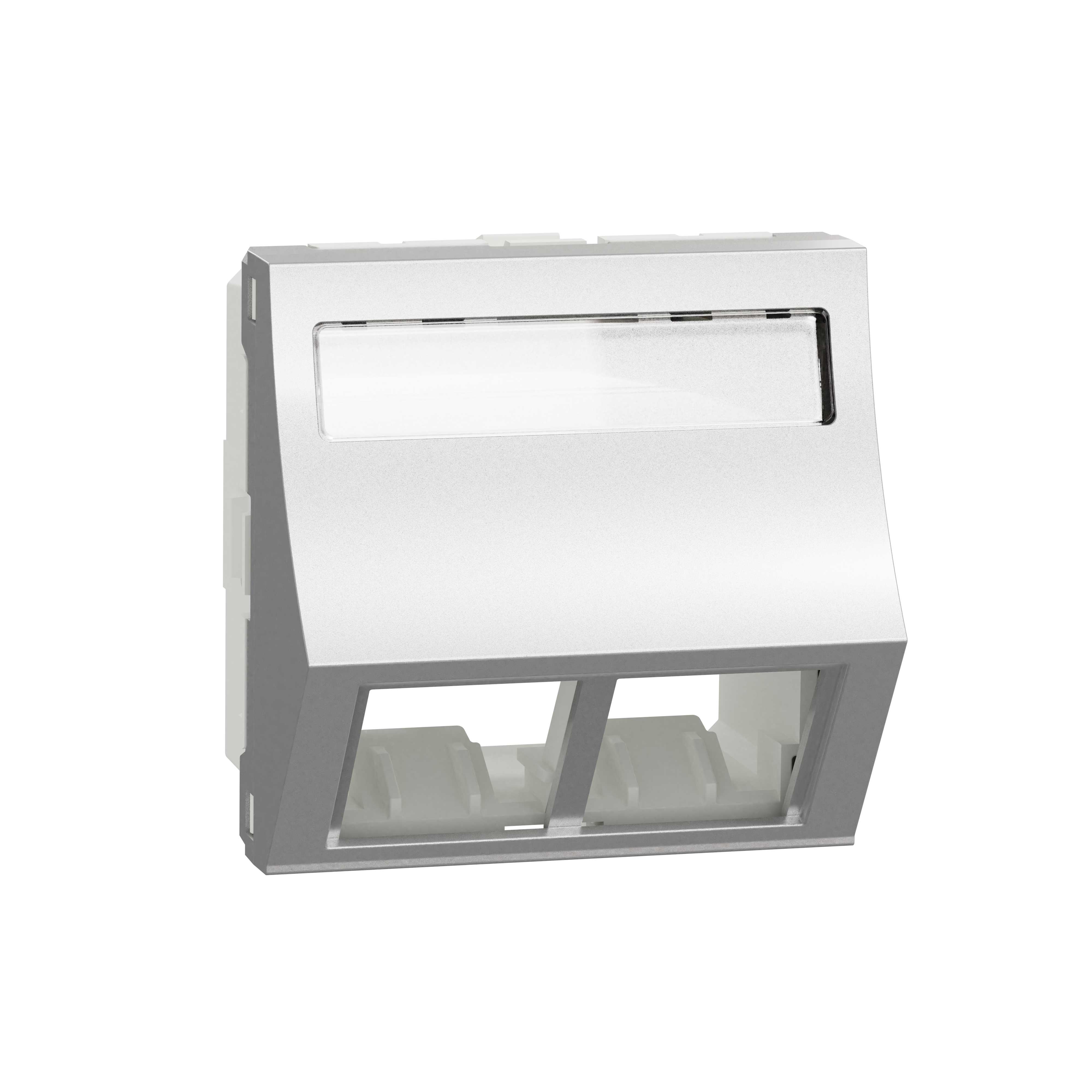 Schneider Electric - RJ45 - Dobbel Senter Plate DPM - skrå - Aluminium