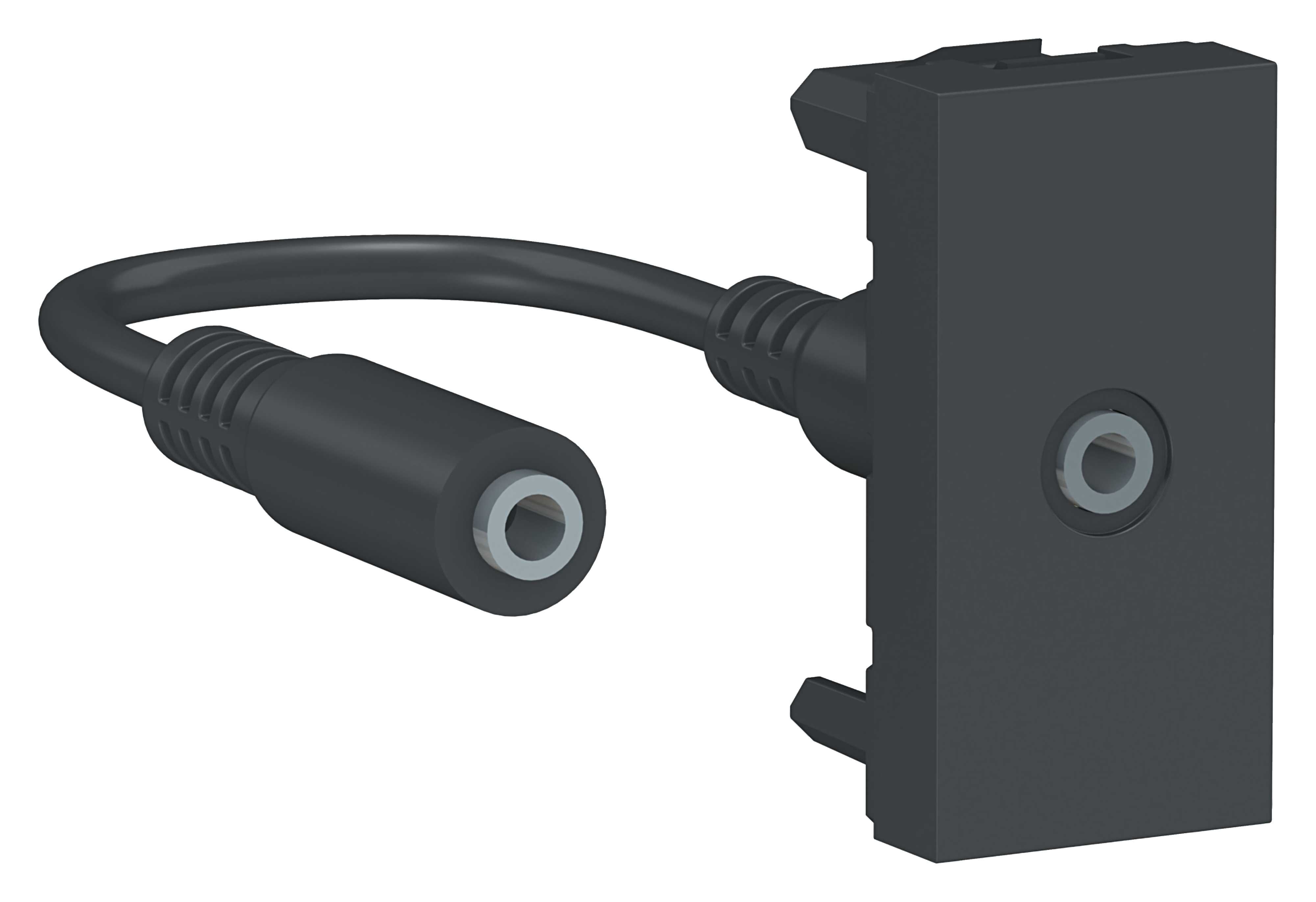 Schneider Electric - Lyd modul 3,5 mm, Antrasitt Lyd modul - Mini Jack - 3,5 m