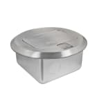 Schneider Electric - Gulvboks S rund - Fjæret lokk - 1 Schuko uttak og blindplate - IP20 - Metall