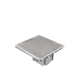 Schneider Electric - Gulvboks S rektangulær med lokk - 1 schuko uttak og blindplate - IP20 - Metall