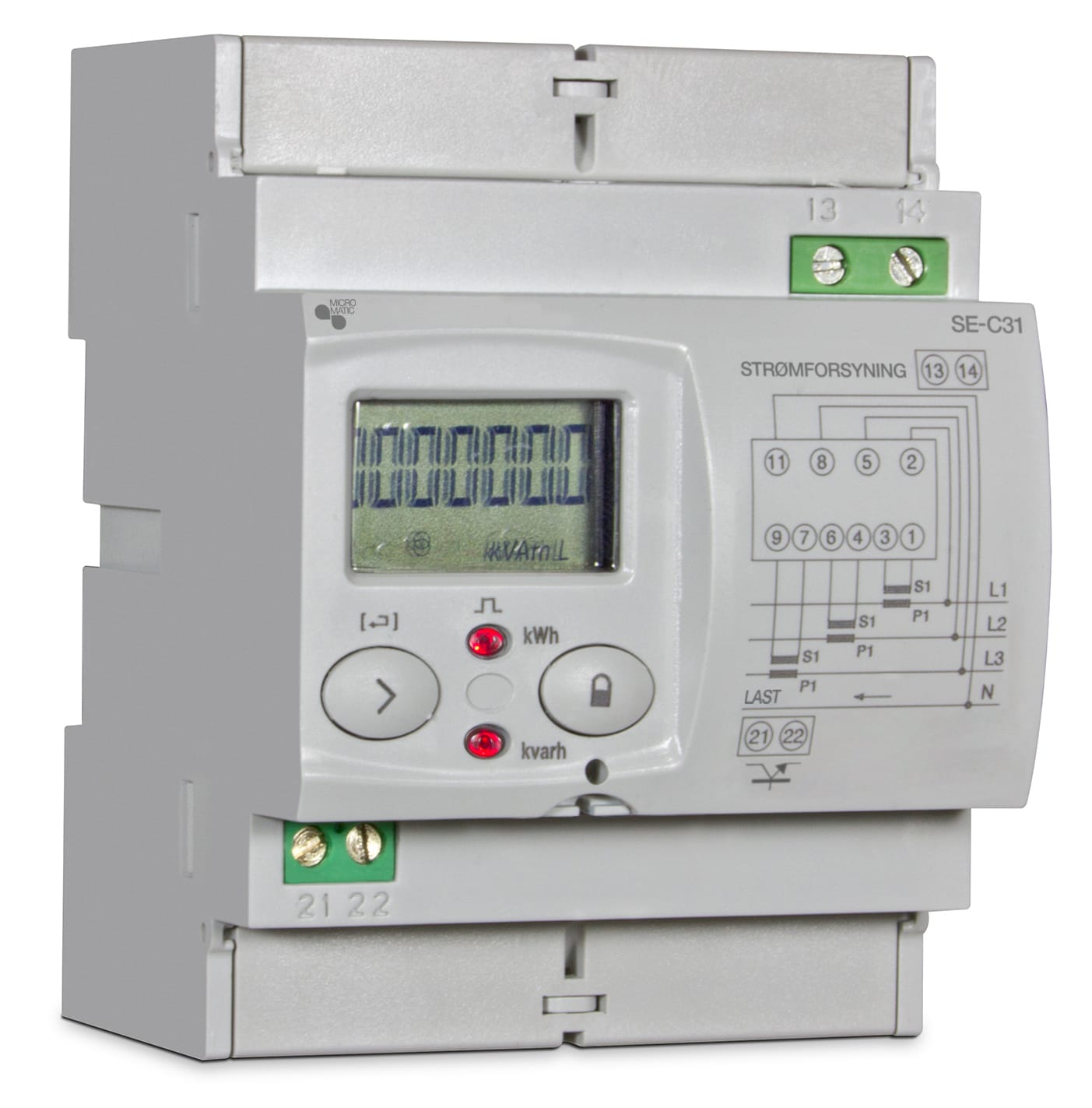 Function - Måler kWt SE-C31 3-fase 230/400V ../5A MID