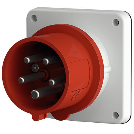 Mennekes - 815,16A5P 6H400V Panelmontert inntak IP44 med forniklede kontakter.