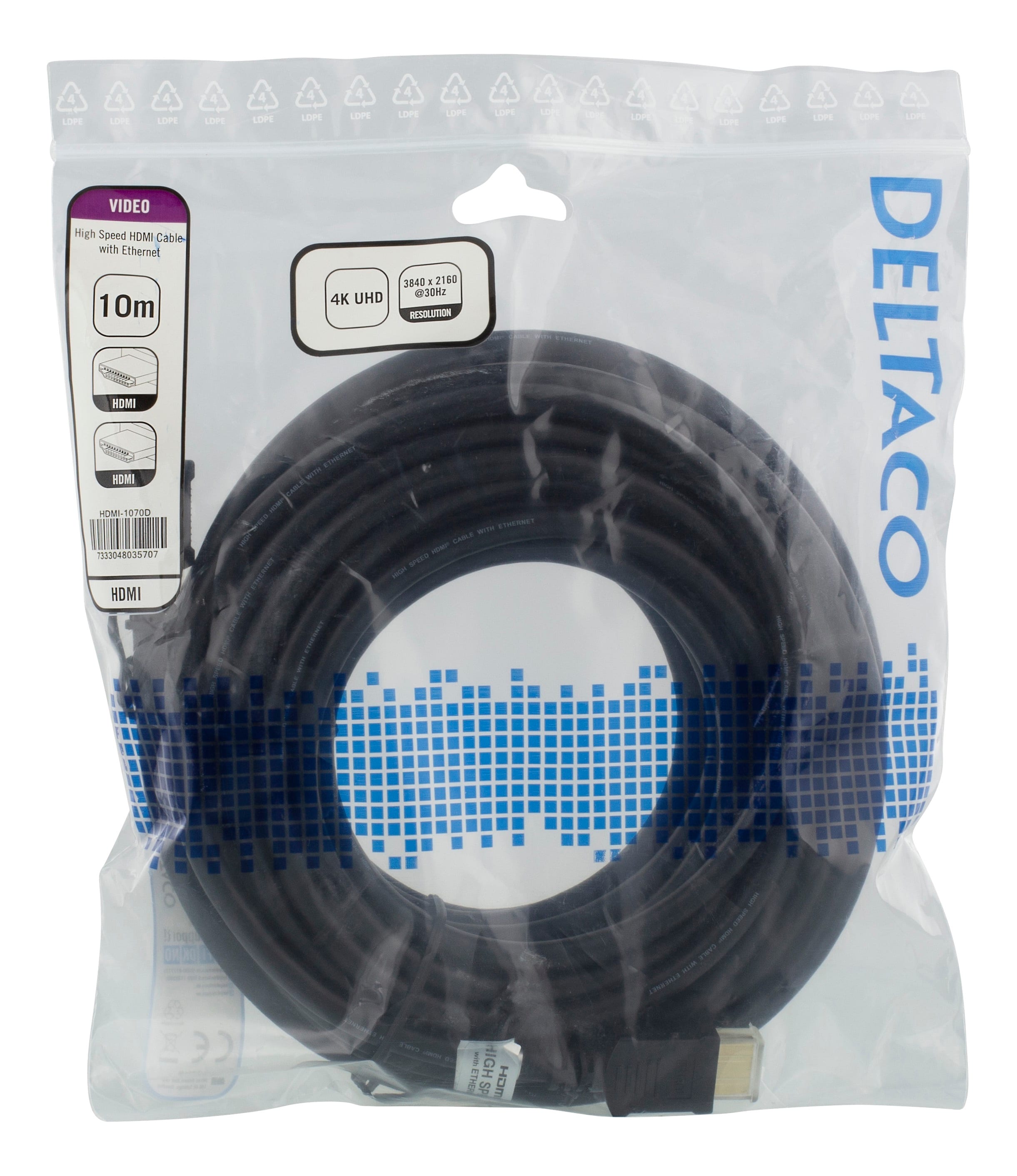 Deltaco - HDMI-1070D HDMI Kabel 10m 4K