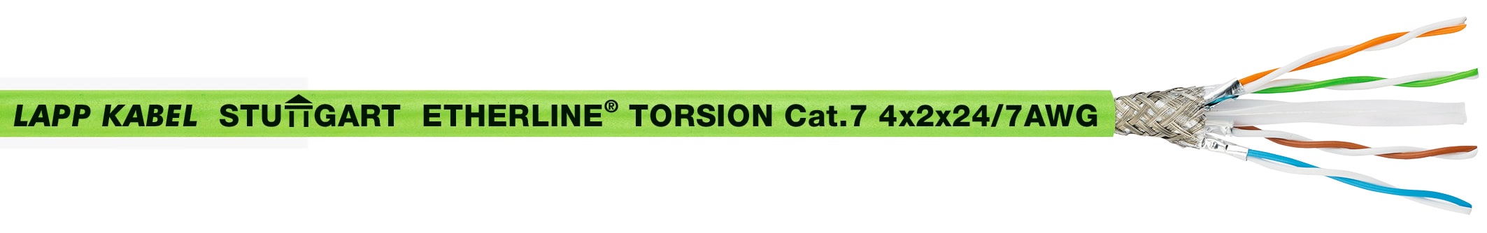 Lapp Norway - ETHERLINE TORSION Cat.7 4x2x24/7 AWG, grønn RAL 6018