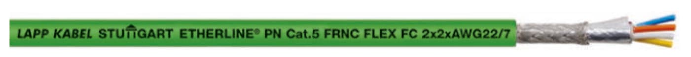 Lapp Norway - ETHERLINE PN Cat.5e FRNC FLEX FC 2x2x22/7 AWG, farge grønn RAL 6018