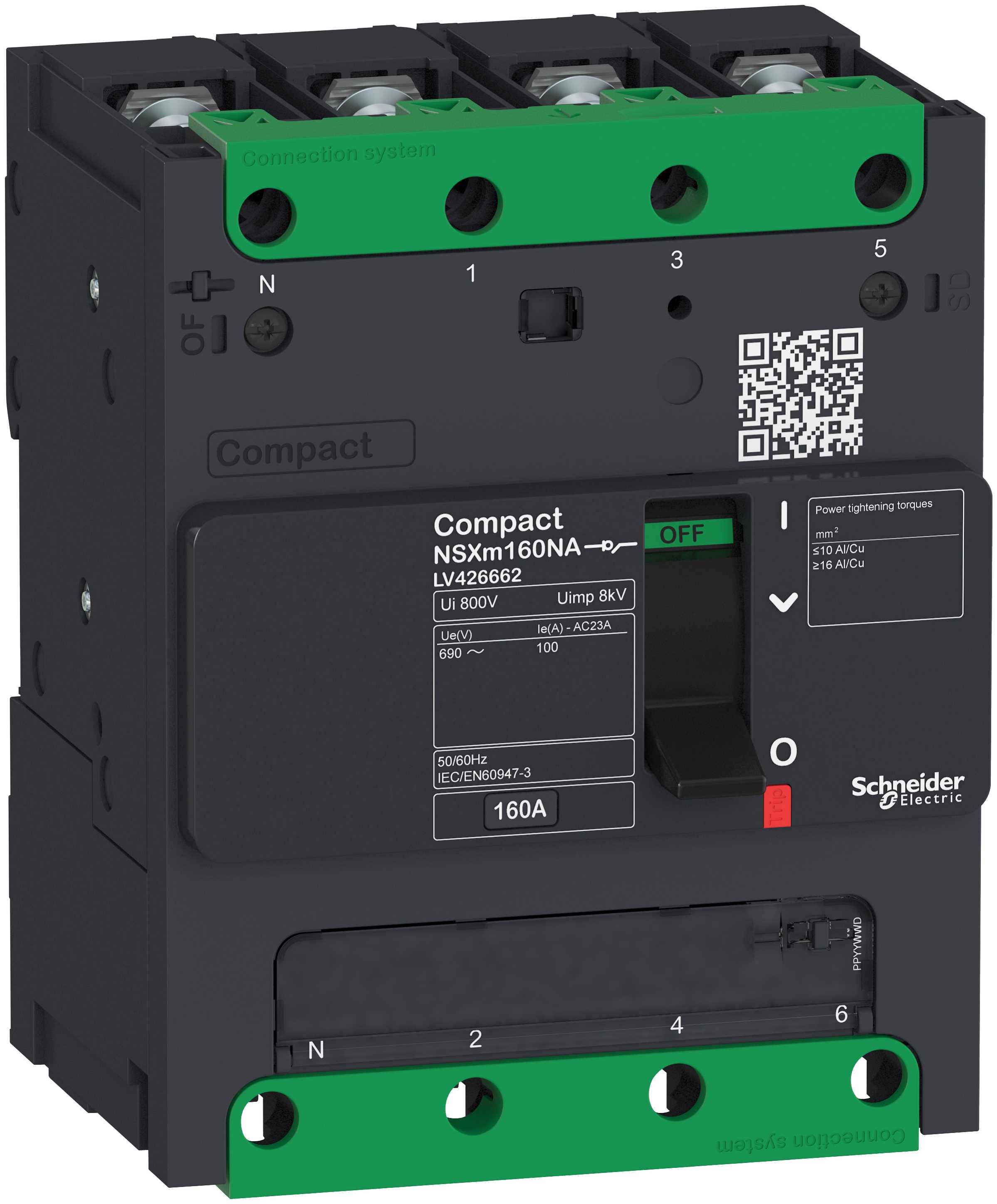 Schneider Electric - Lastbryter Compact NSXm 100A 4p bolt