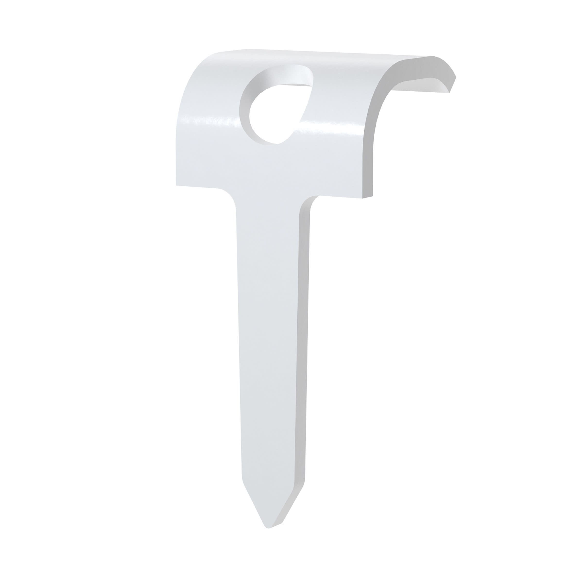 Castor - Klammer for PR kabel 1,5m2 og 2,5m2, 16mm stift, på treverk, TP-O-16 hvit