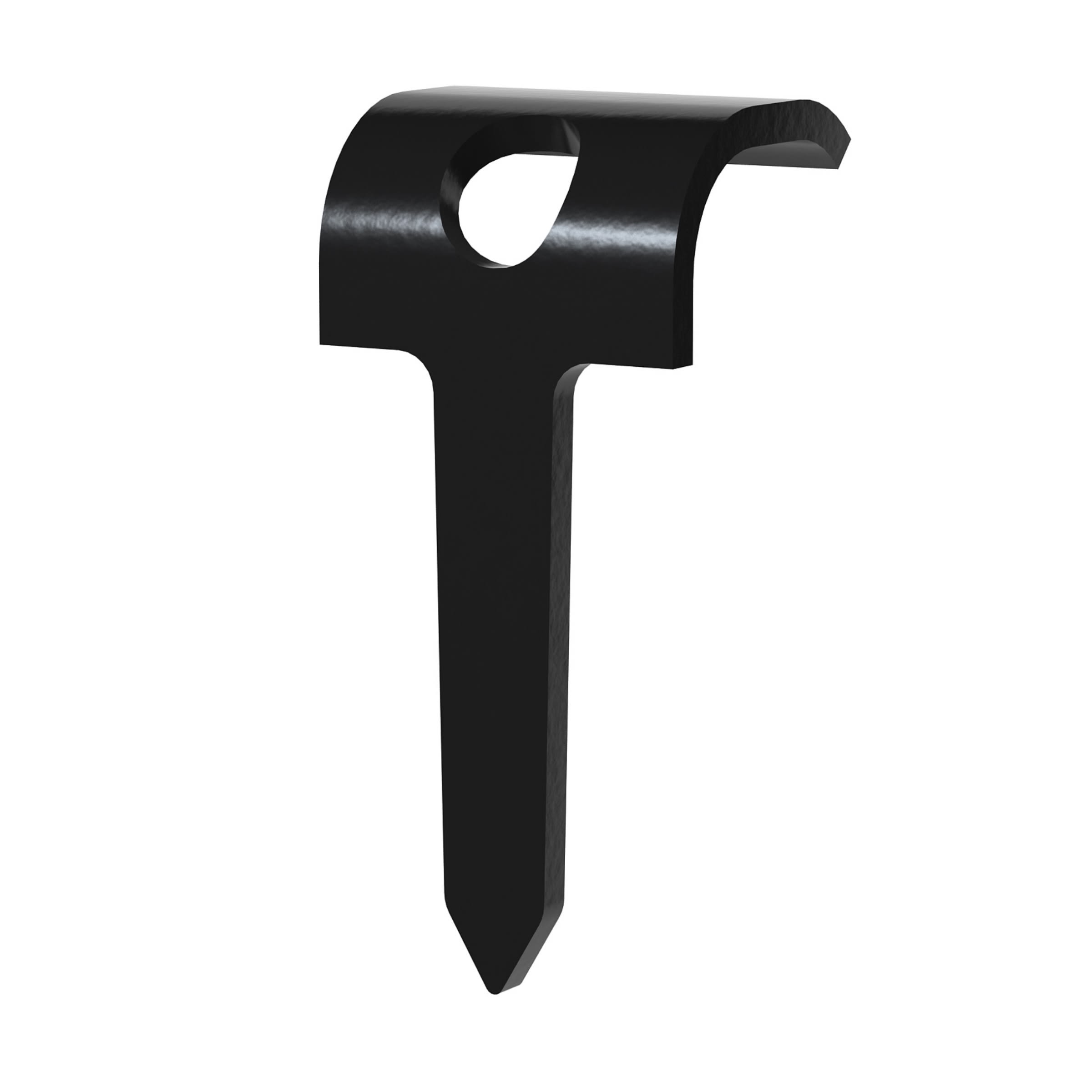Castor - Klammer for PR kabel 1,5m2 og 2,5m2, 16mm stift, på treverk, TP-O-16 sort