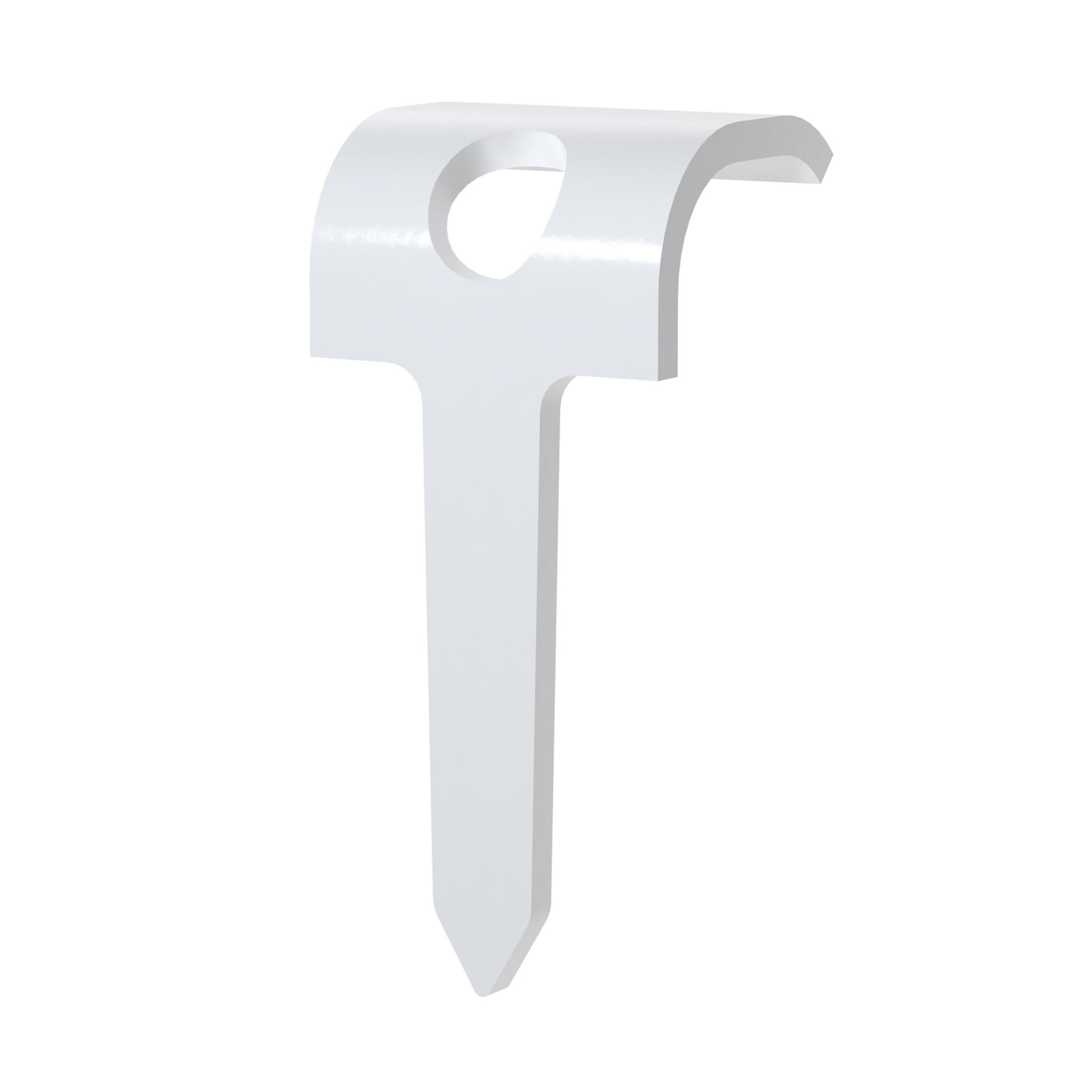 Castor - Klammer for oval kabel 1,5m2 og 2,5m2, 16mm stift, på treverk, MT-O-16 Hvit